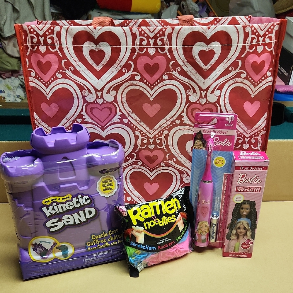 Valentine's Heart Tote with Toys and Accessories